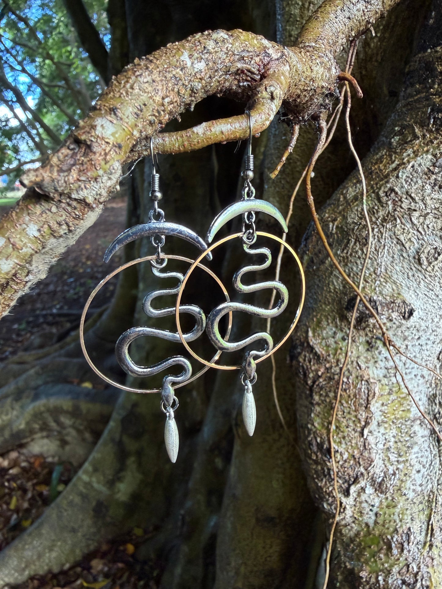 Goddess Earrings ✨ Geo Kundalini Snake