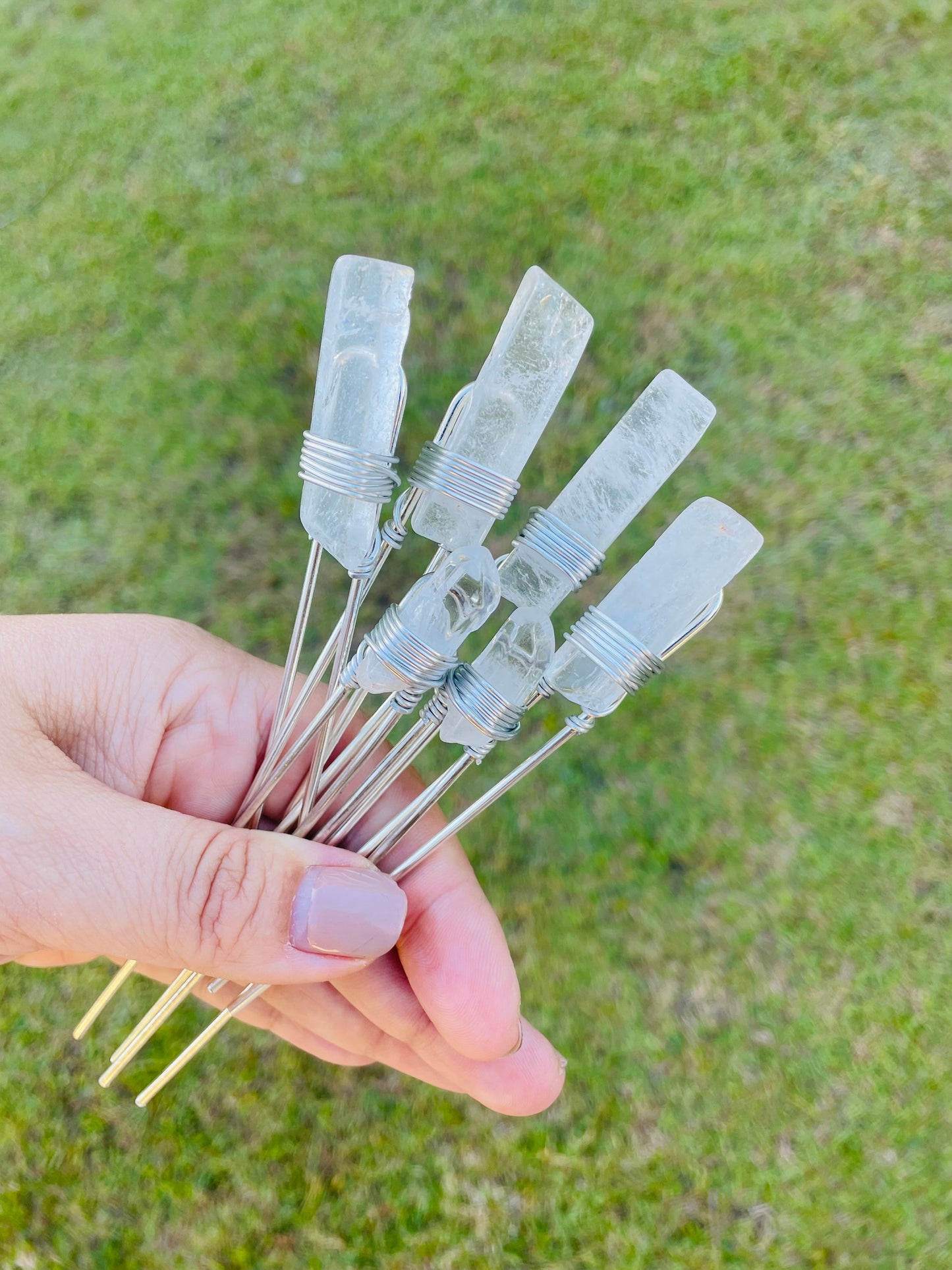 Crystal Hair Pin✨Silver & Clear Quartz
