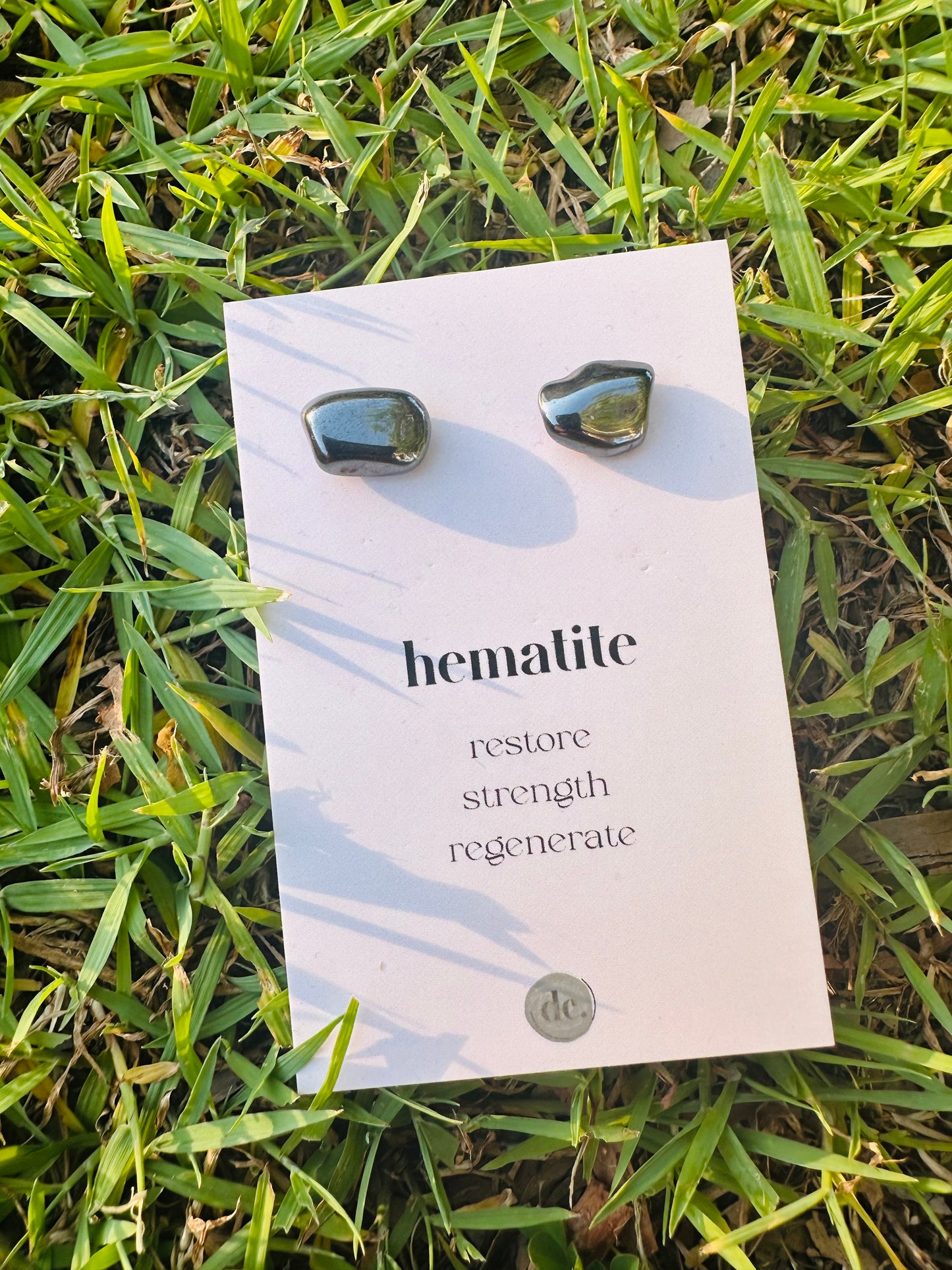 Crystal Earrings 🩶 Hematite