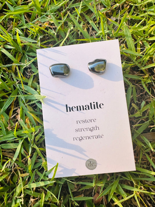 Crystal Earrings 🩶 Hematite