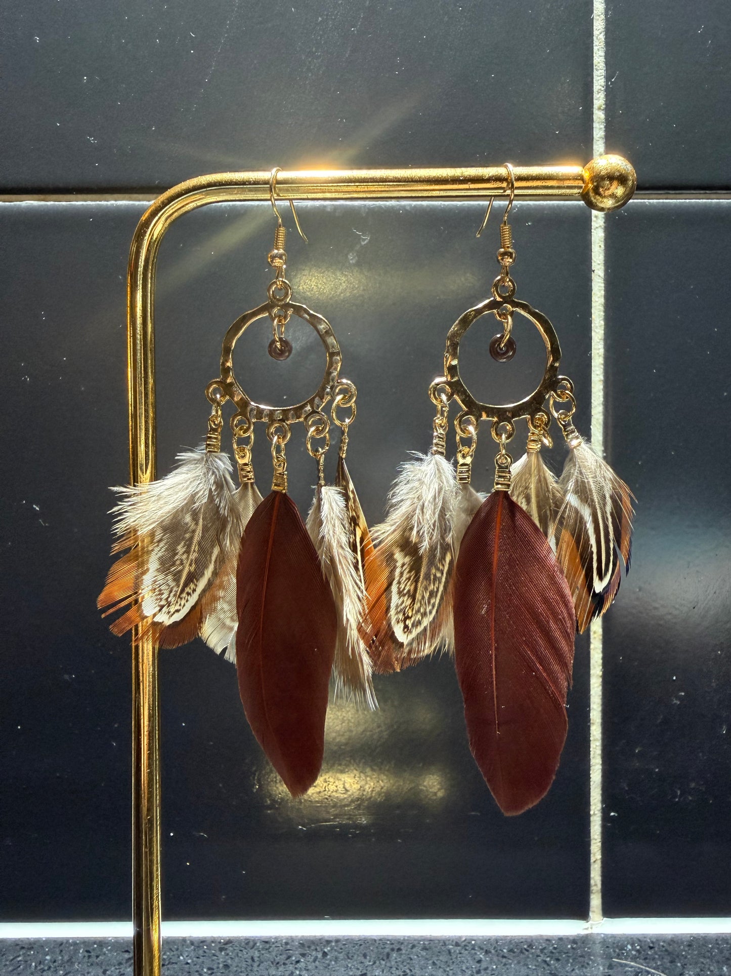 Bohemian Feather Earrings 🪶 Autumn