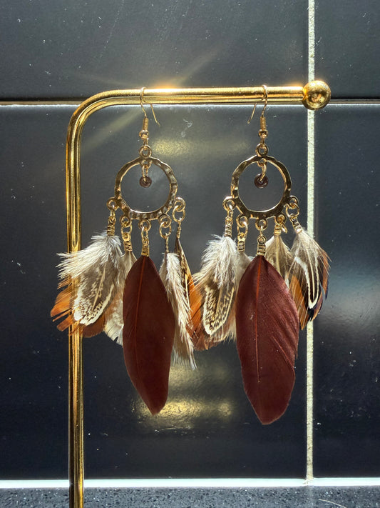 Bohemian Feather Earrings 🪶 Autumn