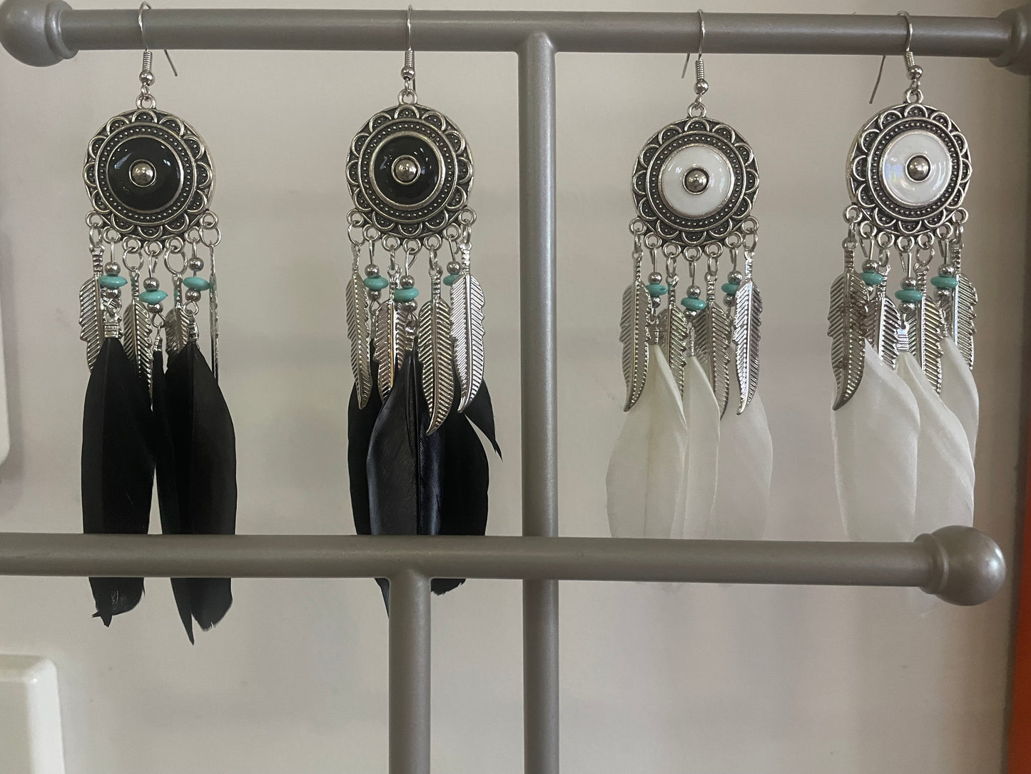 Bohemian Feather Earrings 🪶 Raven