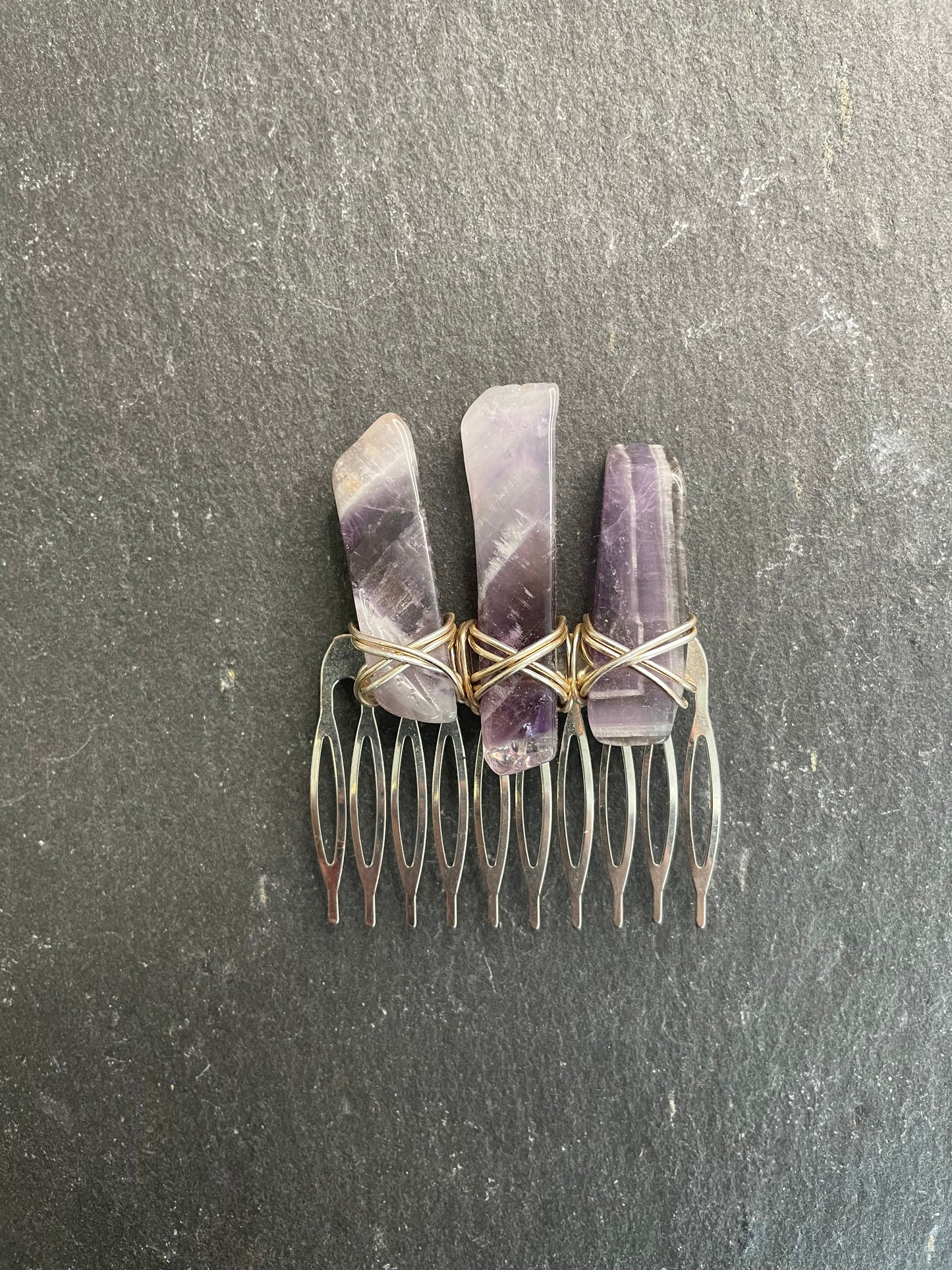 Crystal Comb✨Gold & Amethyst