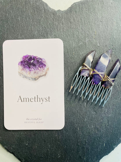 Crystal Comb✨Gold & Amethyst