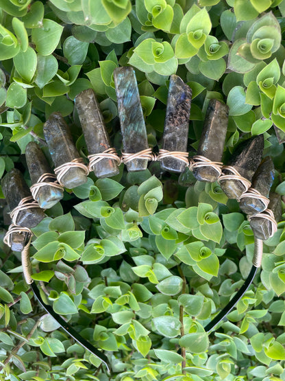 Crystal Crown 👑 Labradorite & Gold